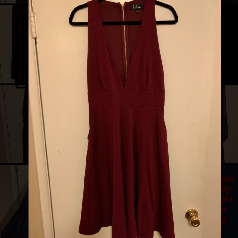 Lulu’s Burgundy midi sleeveless dress